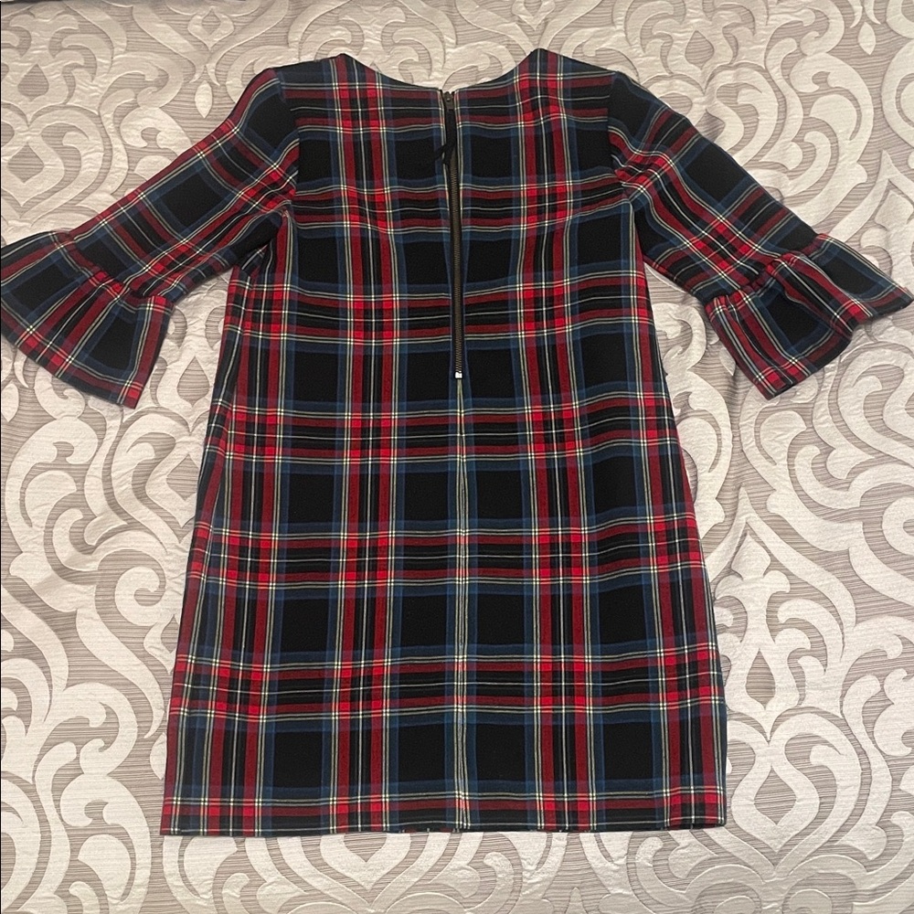 Vineyard Vines Jolly Plaid Flutter Sleeve Shift Dress Size 4 - Picture 4 of 4